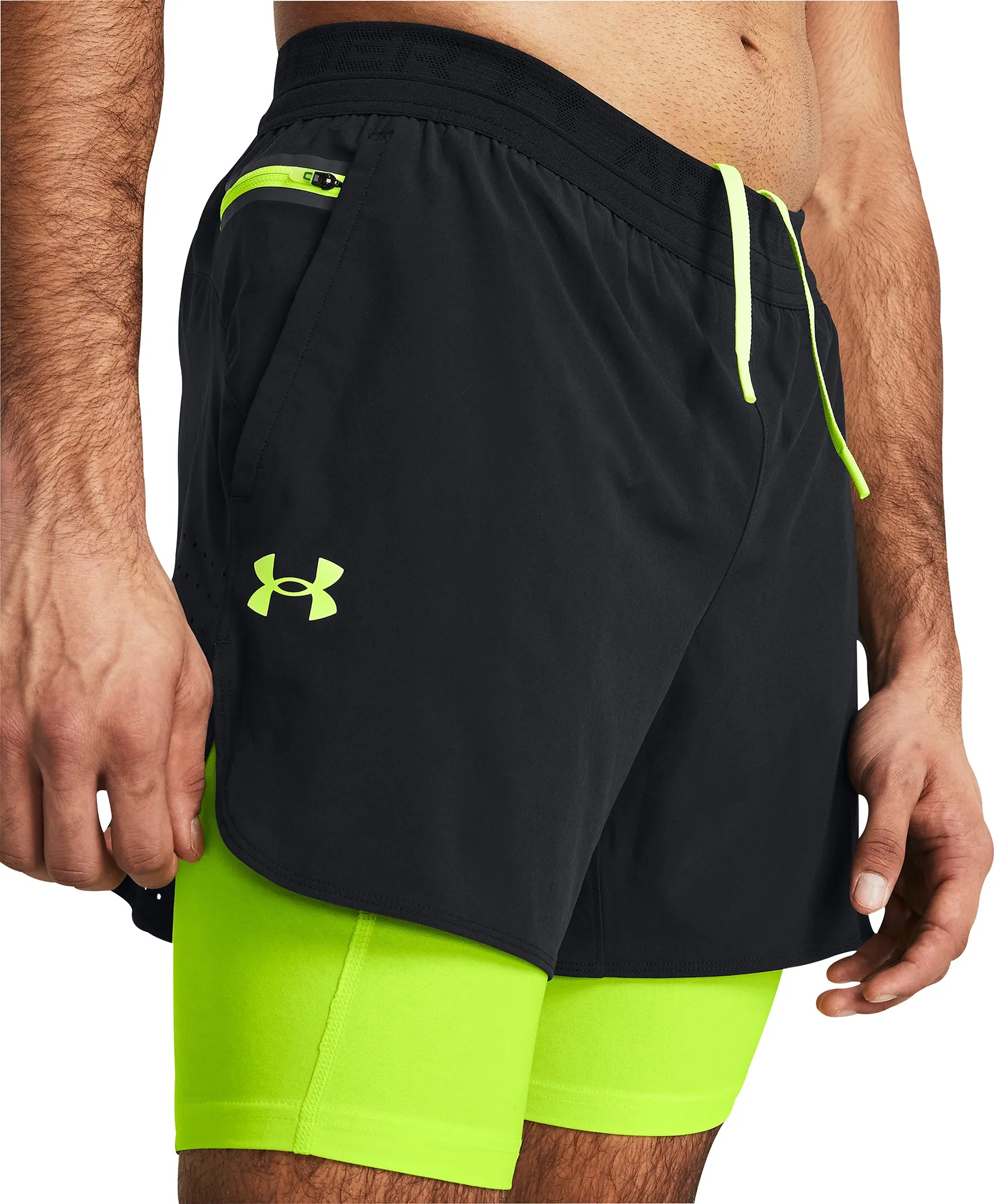 Under Armour Vanish Elite 2 In 1 Mens Running Shorts - Black compression support Simple Comfort
