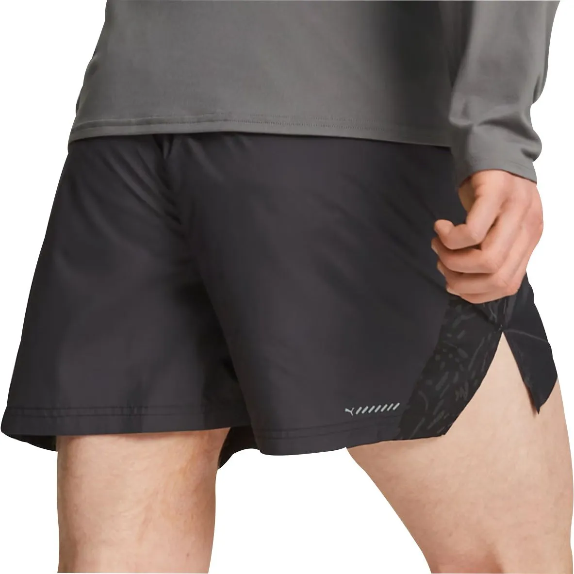 Impact Absorbing Padding Puma Run 5 Inch Mens Running Shorts - Black