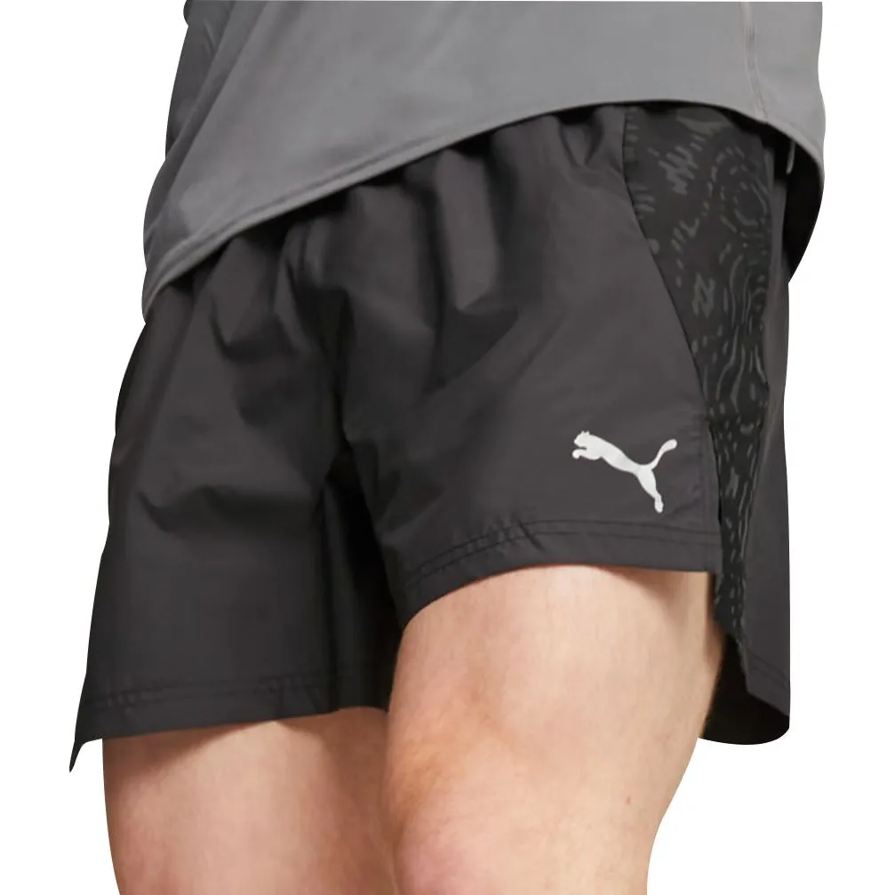 Puma Run 5 Inch Mens Running Shorts - Black Relax Fit Summer Wear
