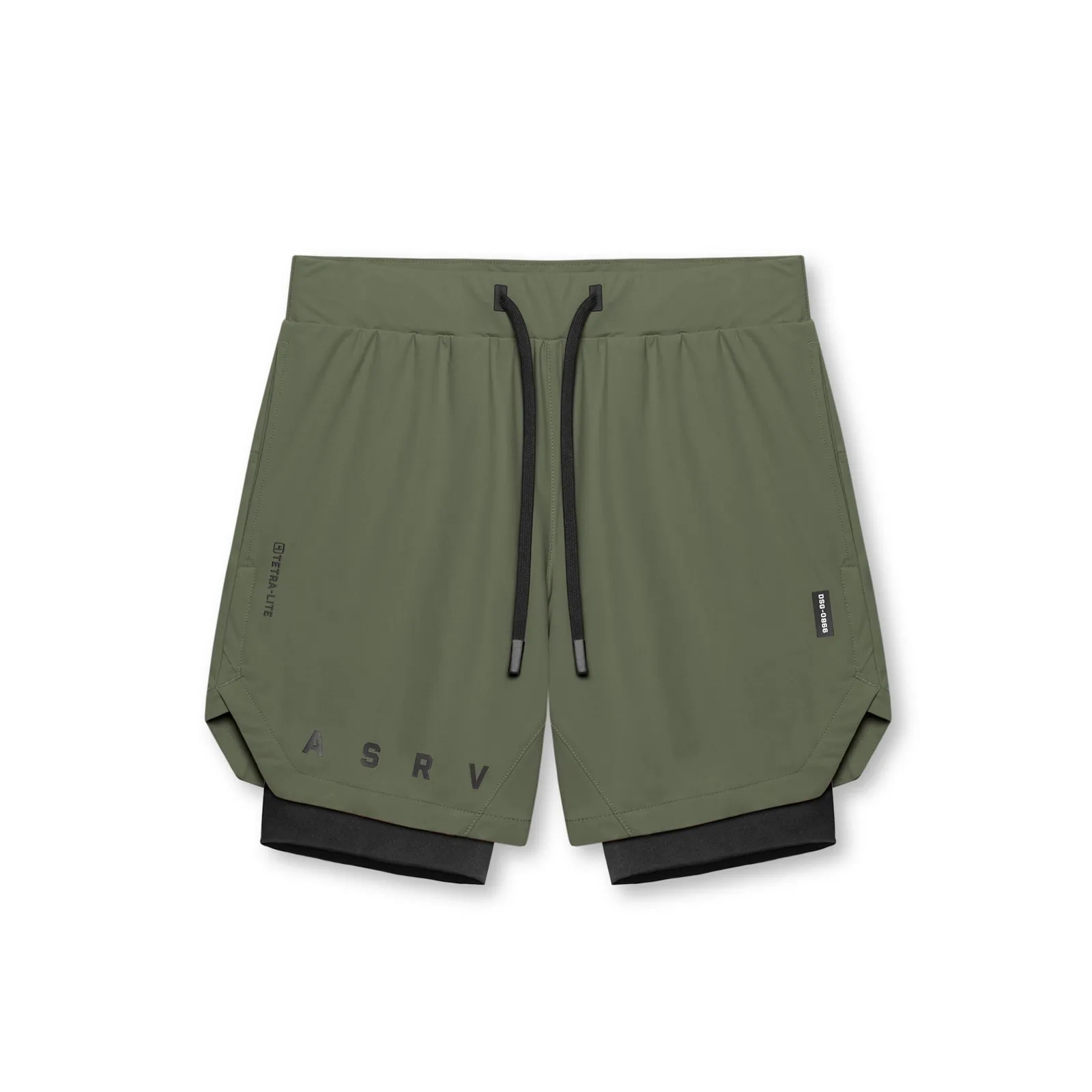 Soft touch finish Durable Stitching 0866. Tetra-Lite? 7" Liner Short - Olive "ASRV"/Black