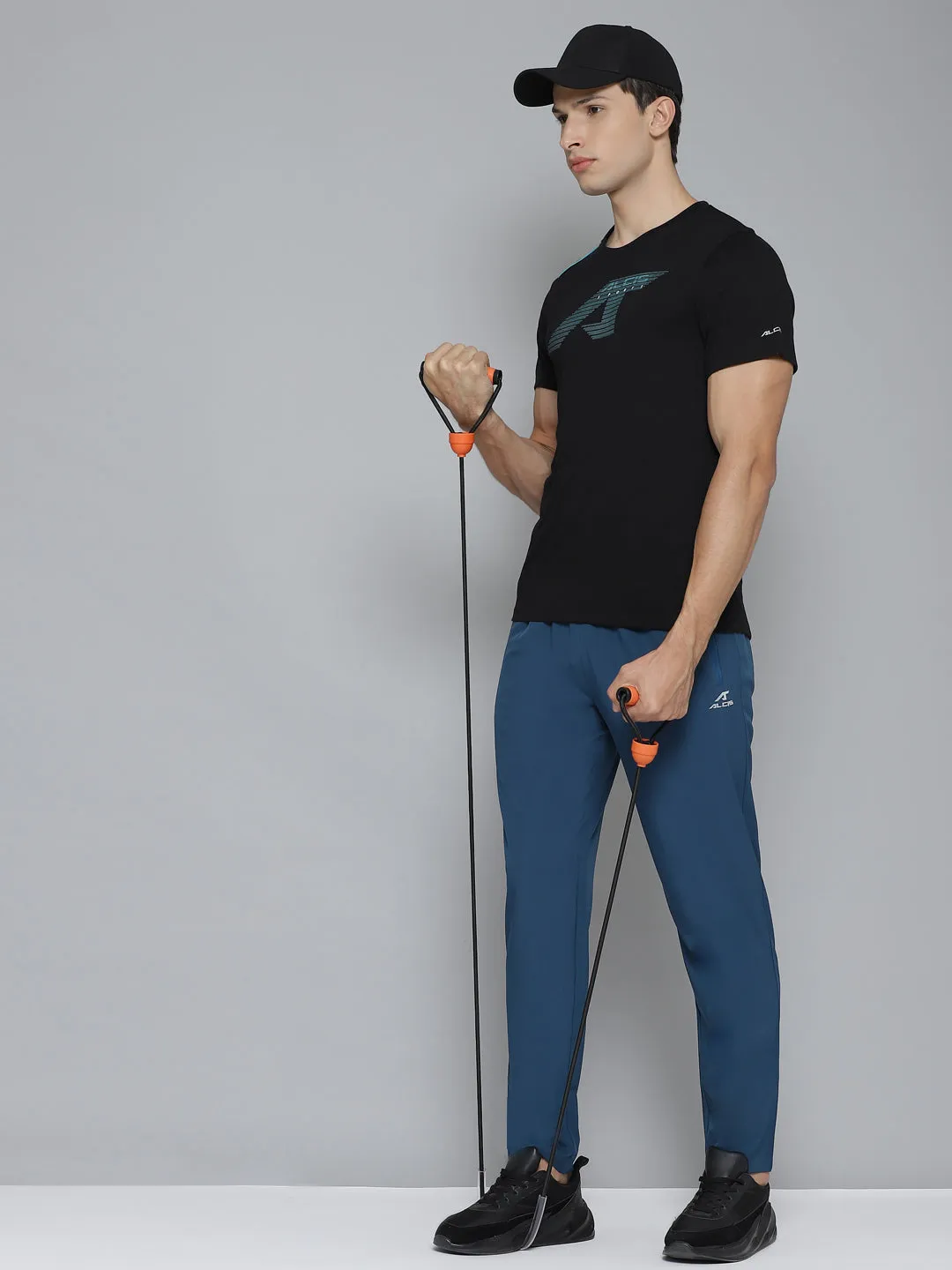 Alcis Men Solid Black Tshirts Semi Formal