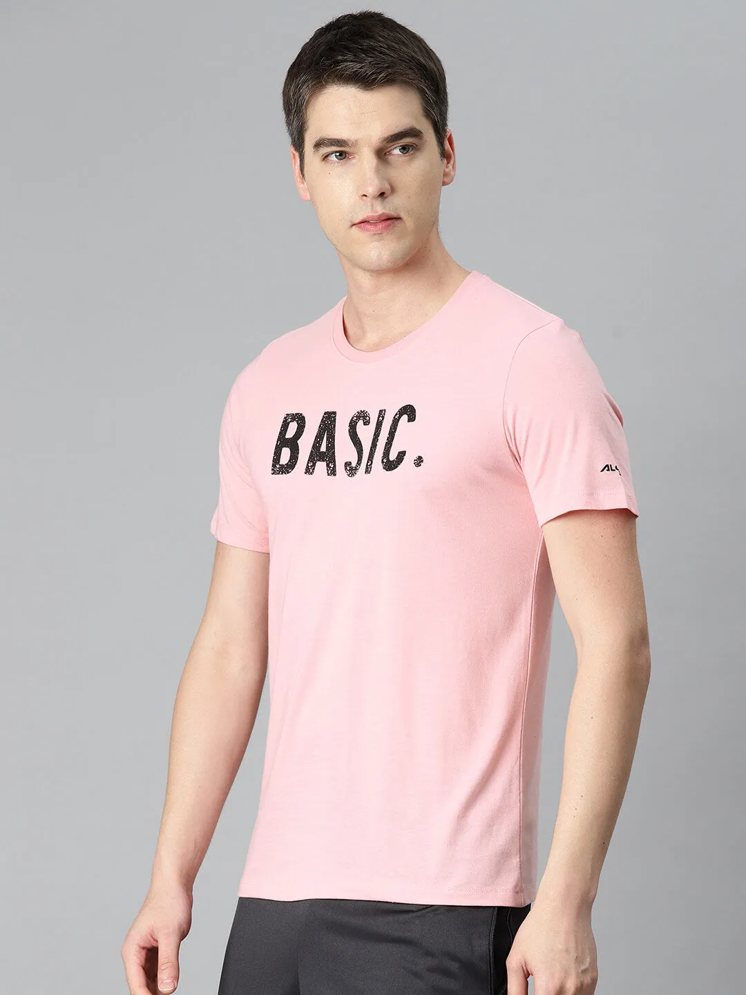 Ergonomic Cut City Beat Alcis Men Pink Typography Printed Sports T-shirt
