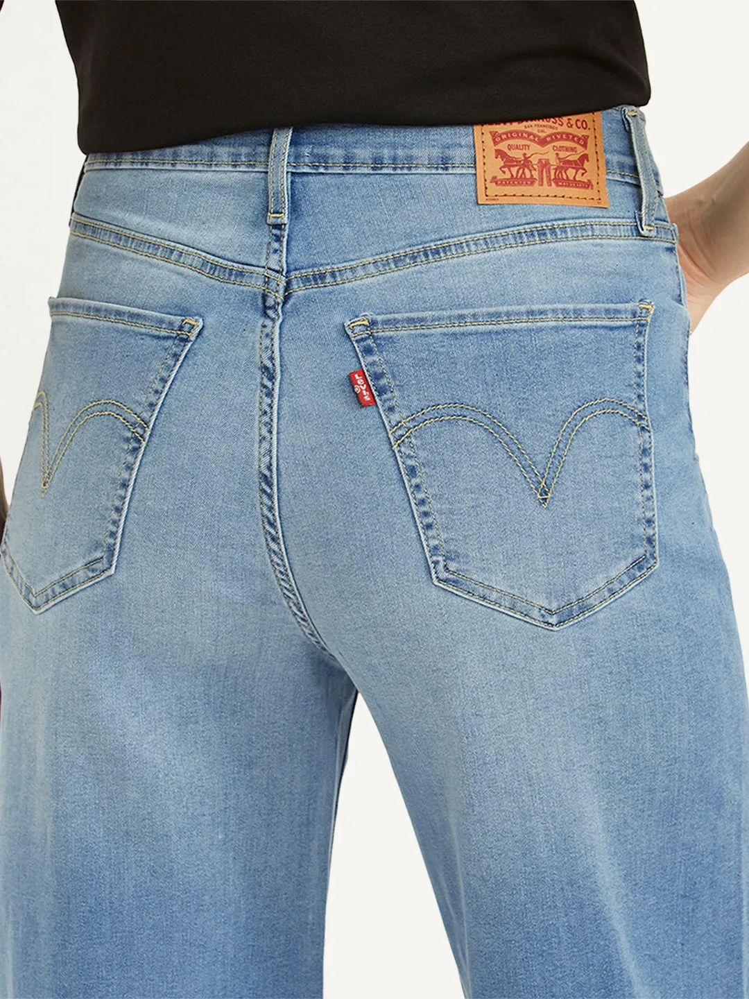 Women's Blue Mile High Wide Leg Fit High Rise Jeans High Quality Eco Friendly Fashion Lover Durable Minimalist Style