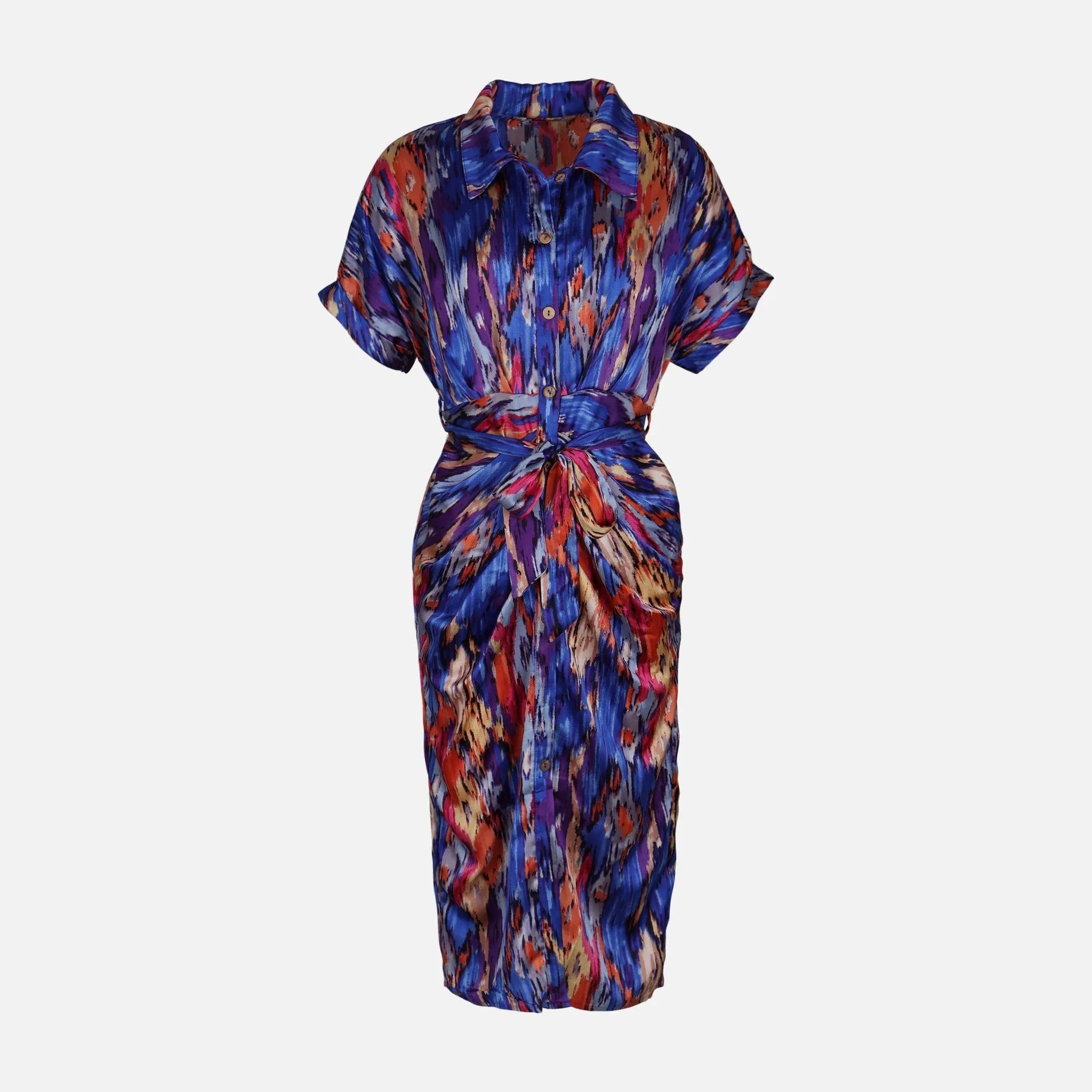 WOMEN FLORAL SHORT SLEEVE LONG DRESS Free Shape