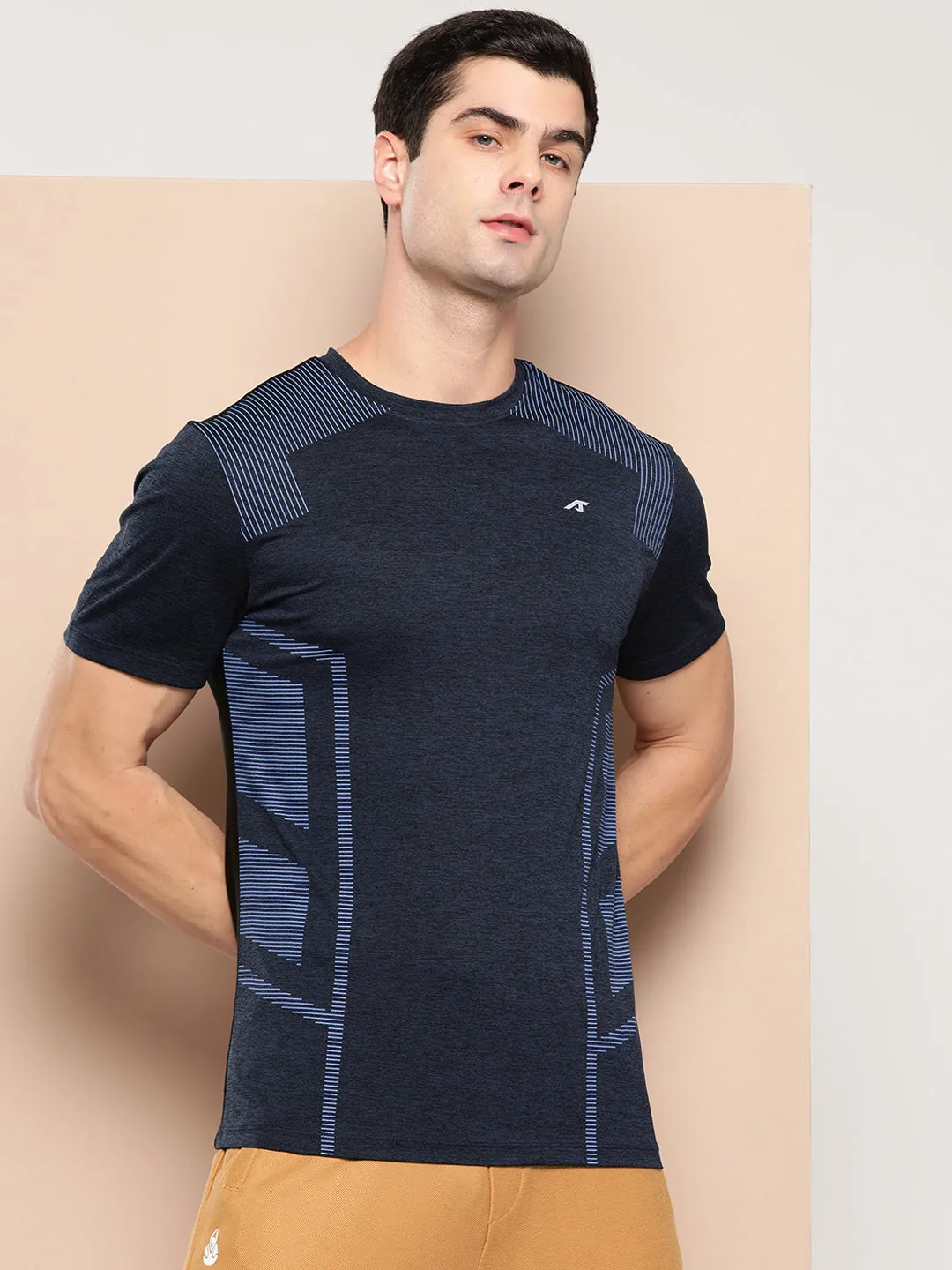 ZeroWasteProduction MoistureWickingTechnology Alcis Men Printed Slim Fit T-shirt