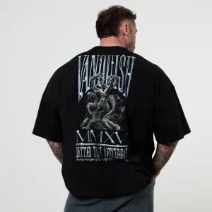 Vanquish Olympus Black Hercules Oversized Boxy T Shirt Weekend Wear Easy Fit