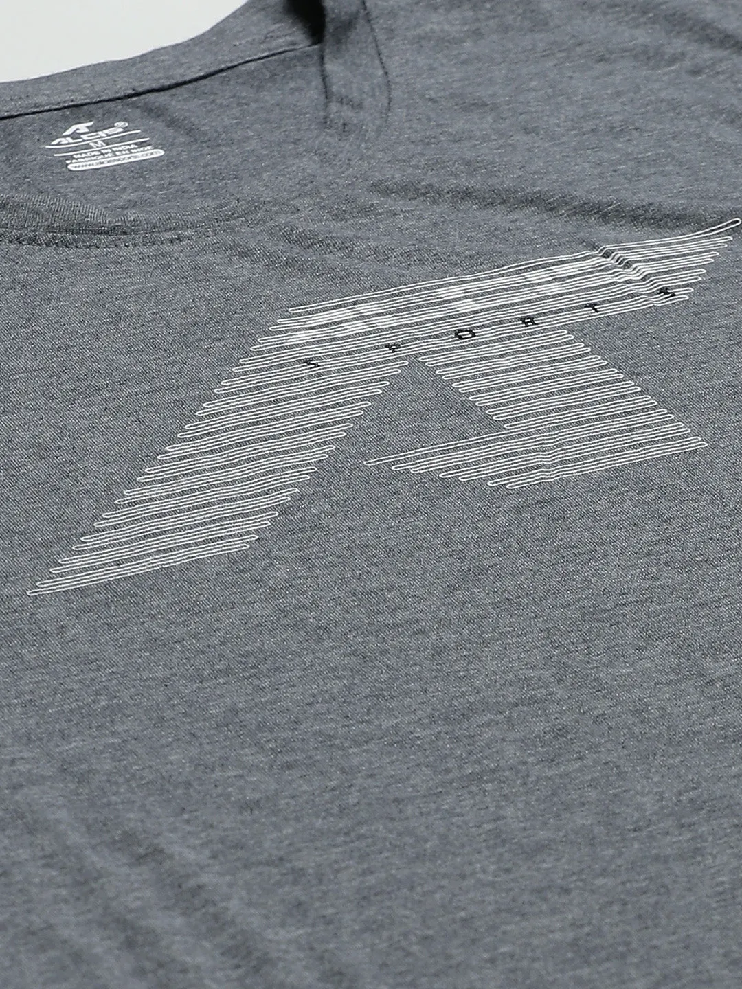 Alcis Men Solid Grey Melange Tshirts ThermalRegulating Fabric