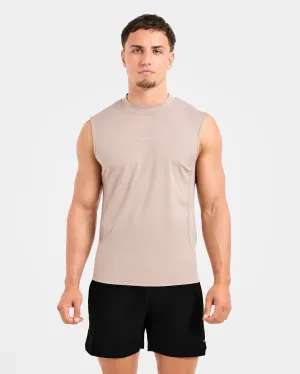 Elegant Look Run Slim Tank - Fossil Taupe Elastic Cuff