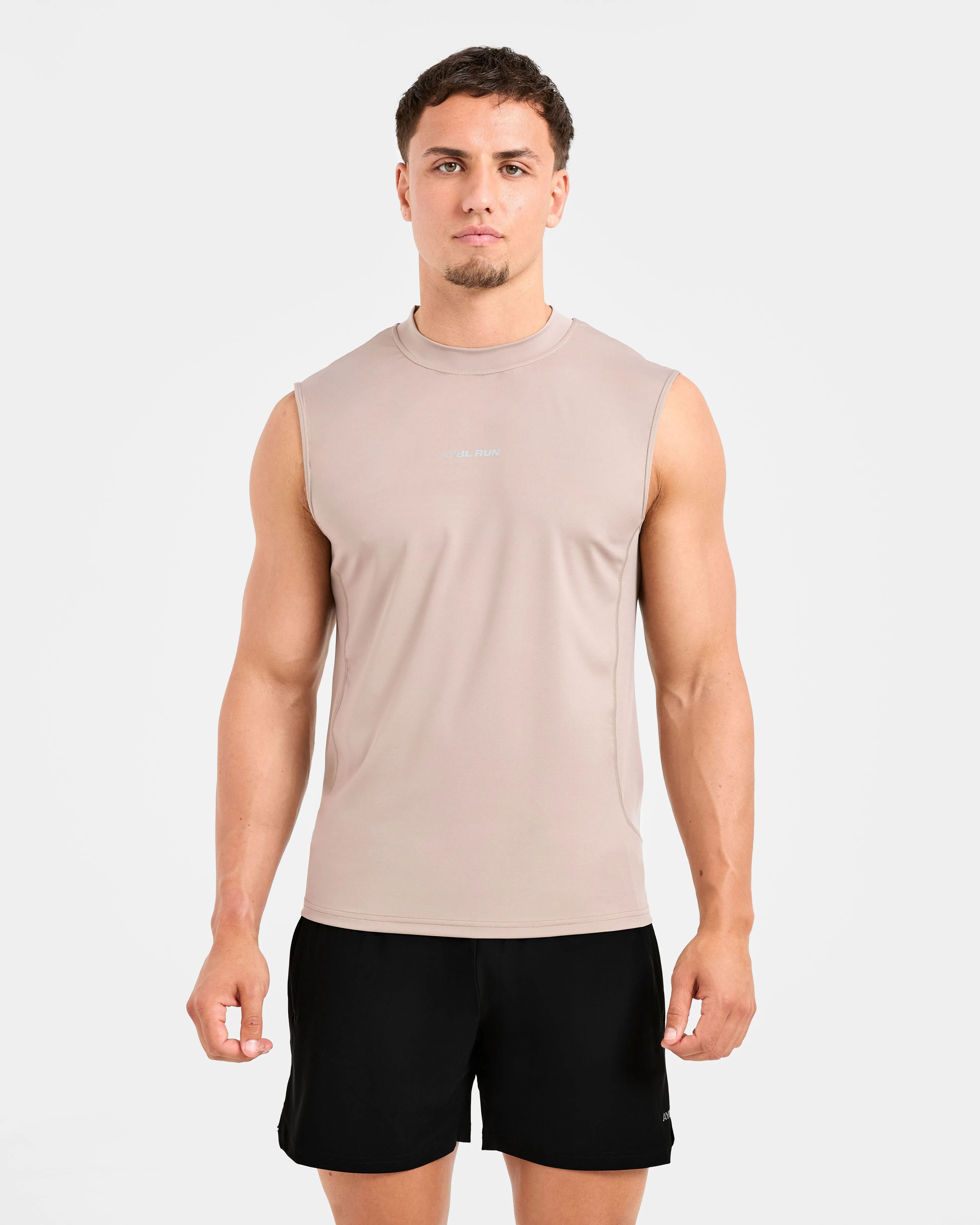 Elegant Look Run Slim Tank - Fossil Taupe Elastic Cuff