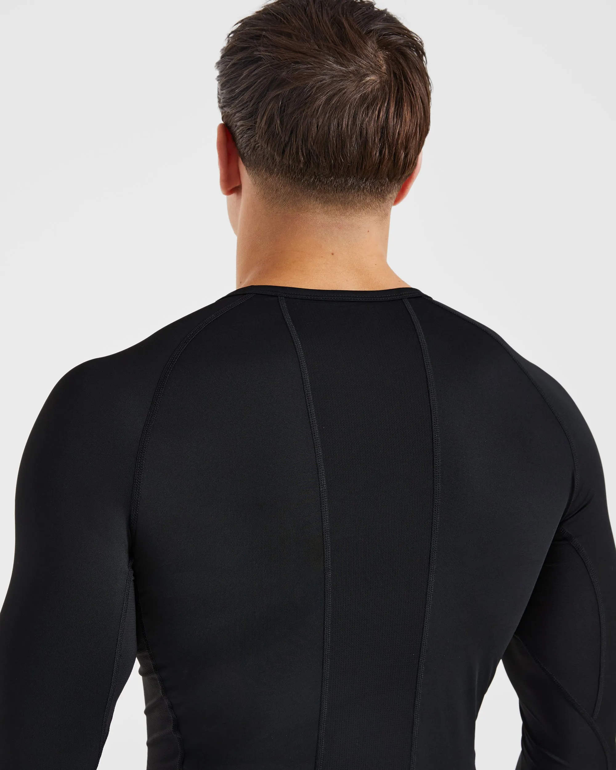 Compression Long Sleeve T Shirt - Black Stylish Outfit Wrinkle Resistant Cloth