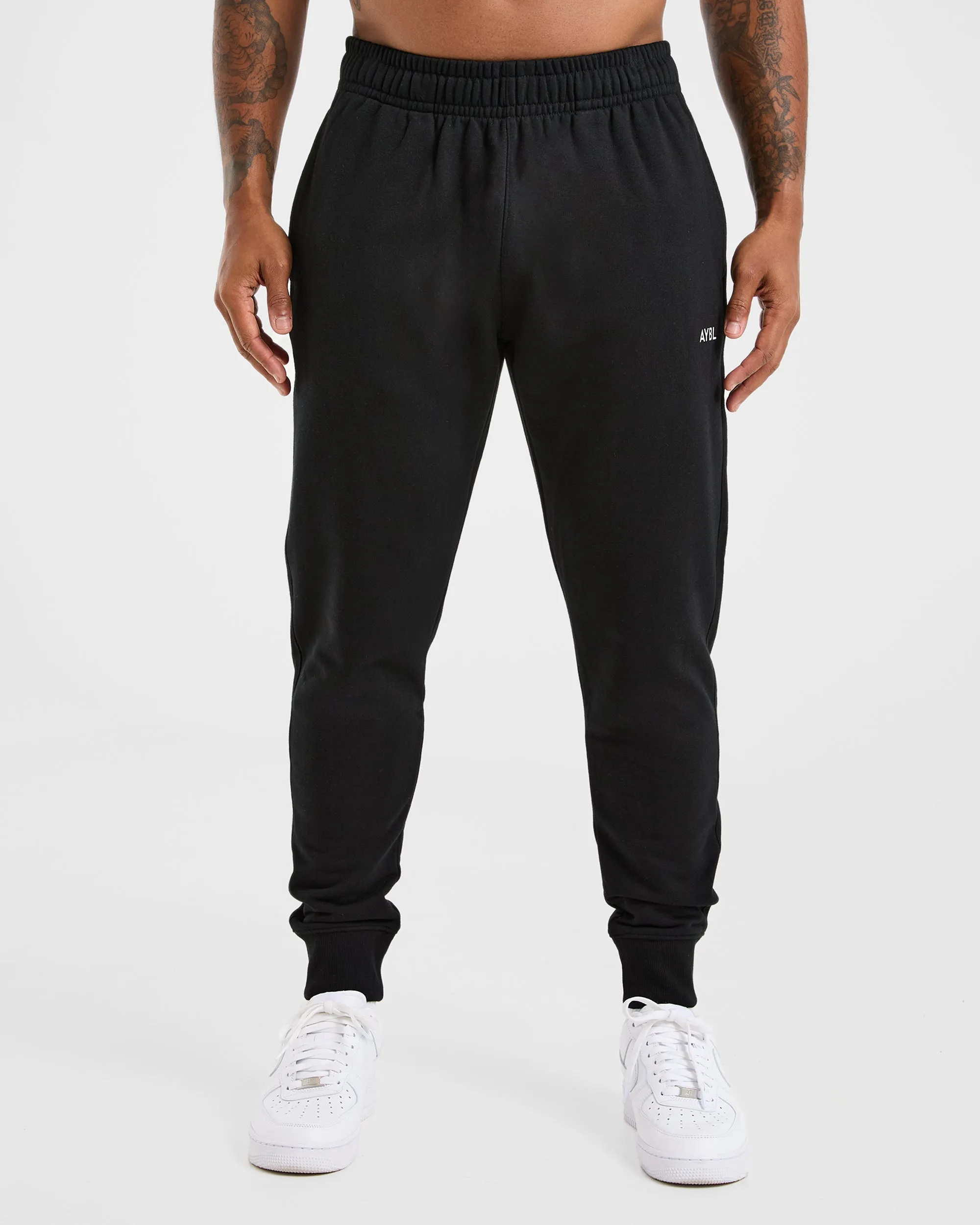 StaticResistantMaterial HiddenDrawcord Essential Lightweight Joggers - Black