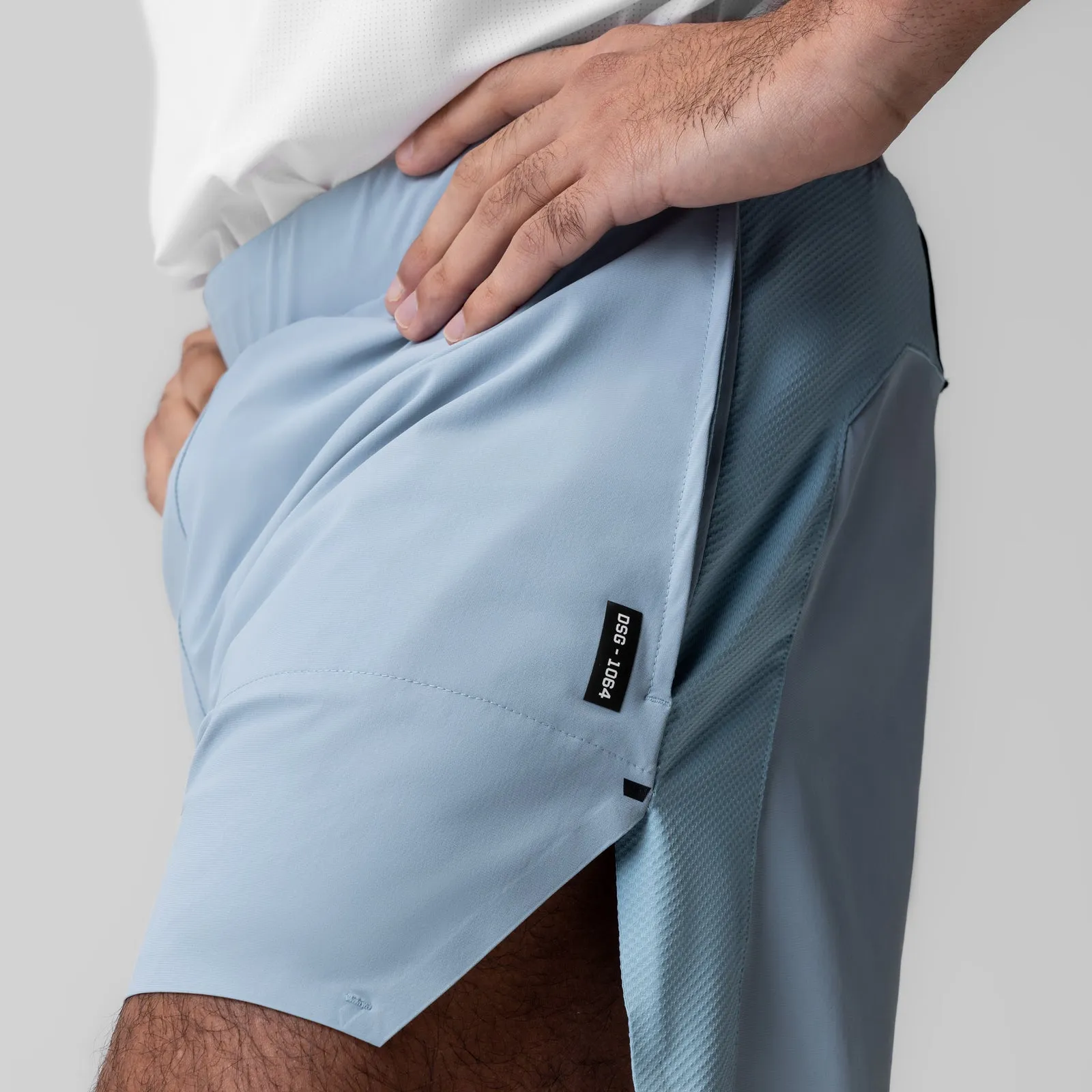 Trendy Style Streetwear 1064. Tetra-Lite? 6" Bonded Training Short - Light Sky