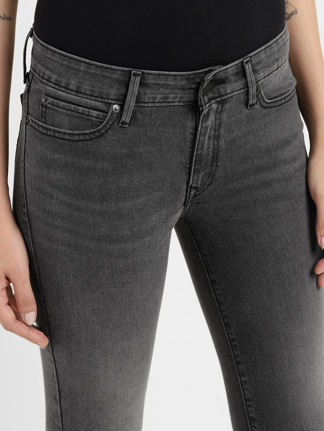 Balanced Style Work Ready Soft Women's 710 Black Skinny Fit Mid Rise Jeans