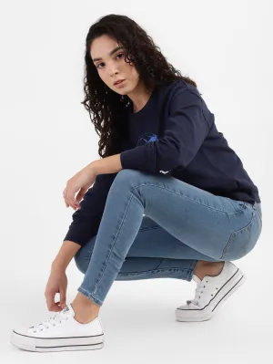 Women's 710 Blue Skinny Fit High Rise Jeans Straight Cut