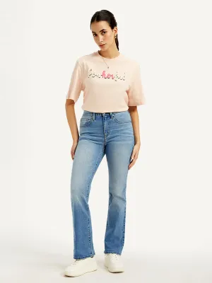 Closet Must Women's 725 Blue Flared Fit High Rise Jeans