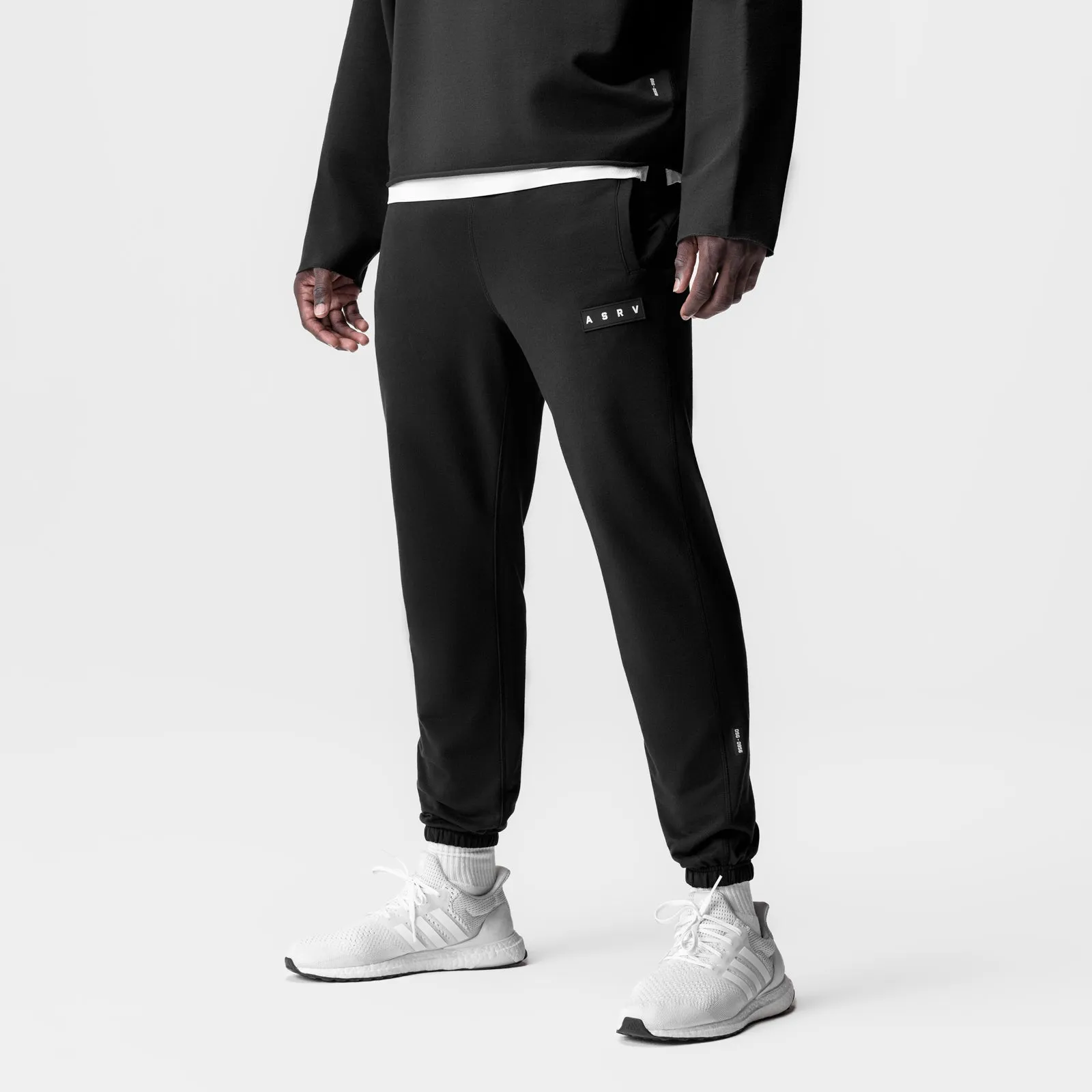 Adjustable Waist clean design 0956. Micro-Terry Jogger - Black