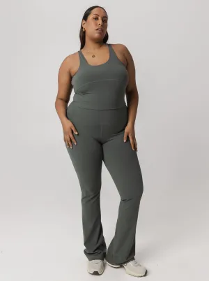 Functional Wear Peached Taylor Flared Tight In Eucalyptus