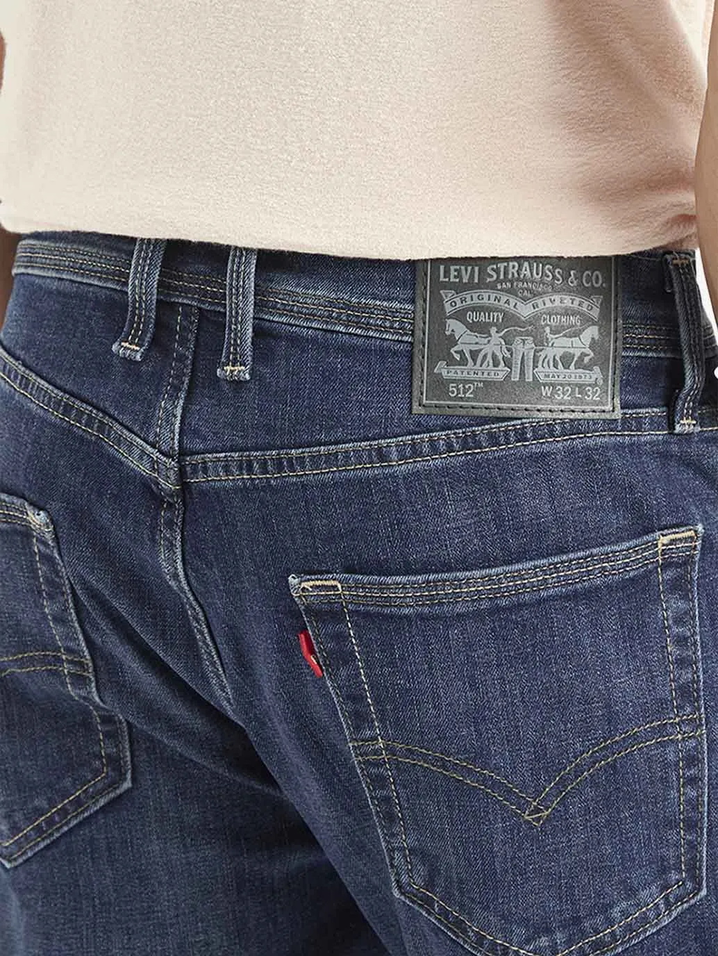 Bootcut style Men's 512 Dark Blue Slim Tapered Fit Mid Rise Jeans