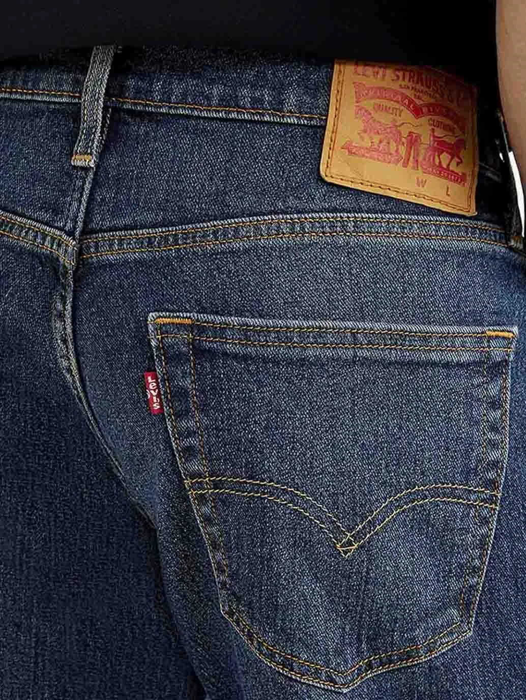 Teen Outfit Elegant Men's 541 Dark Blue Athletic Tapered Fit Mid Rise Jeans