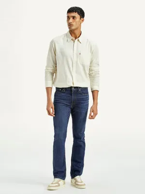 Simple Fit Men's Tinted 513 Med Indigo Slim Straight Fit Mid Rise Jeans