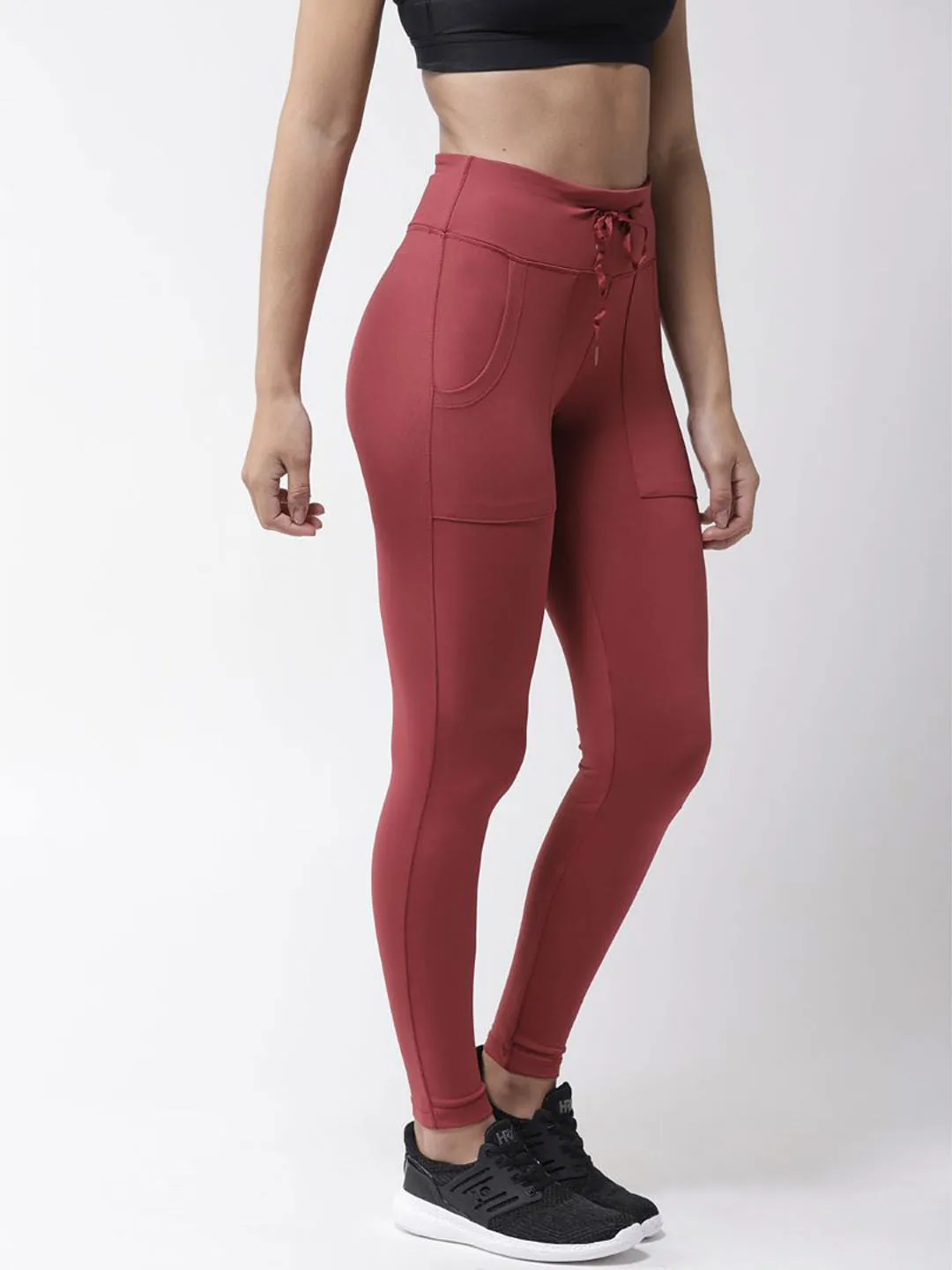 Tall Fit Lightweight Material Body Shaping Travel Enthusiast Alcis Women Rust Red Solid Tights