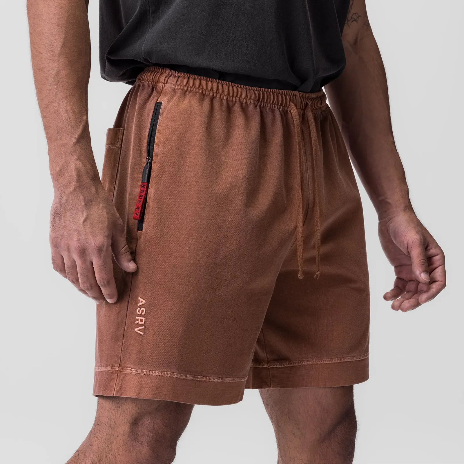 0782. Tech Essential? Sweat Short - Faded Rust Home Style Leather shorts