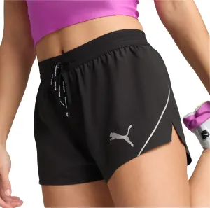 Modern Fit Puma Raceday UltraWeave 3 Inch Womens Split Running Shorts - Black