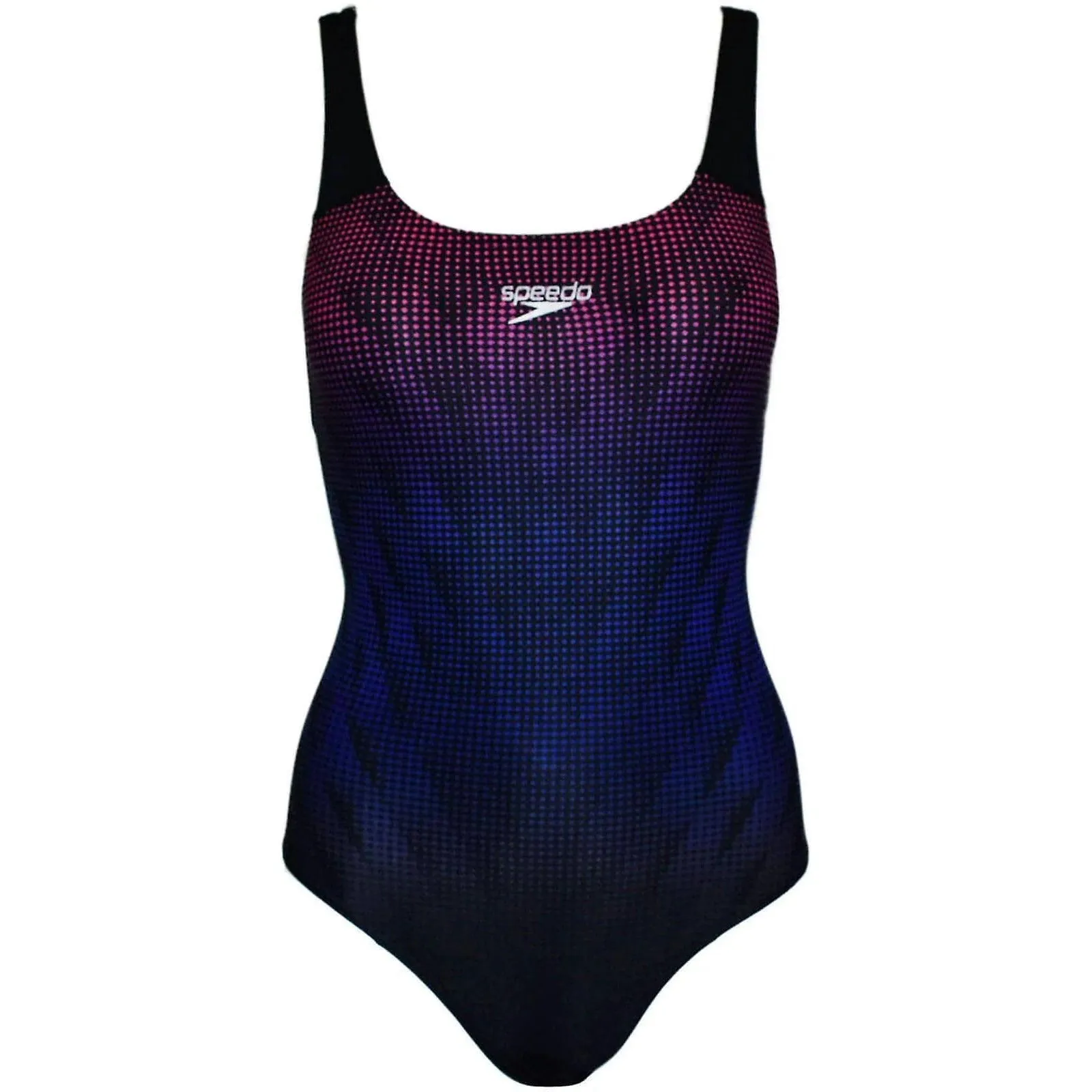 Speedo Digital Placement Powerback Womens Swimsuit - Black Travel-friendly Reusable Packaging Option