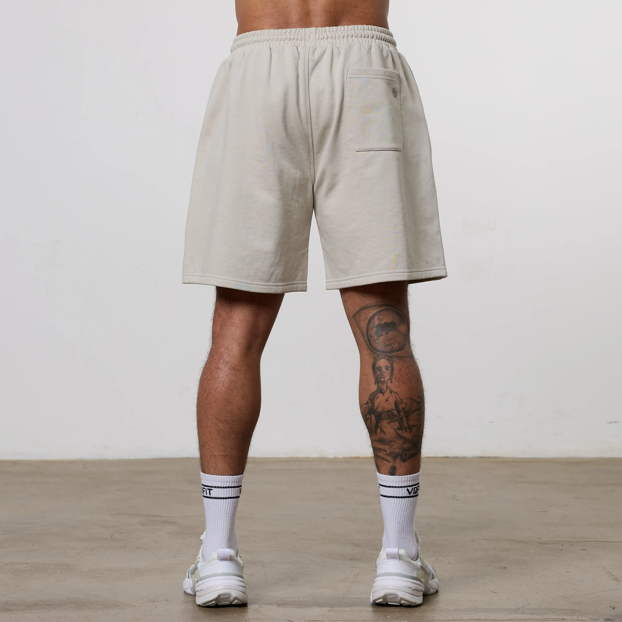 Vanquish Essential Stone Oversized Heavyweight Shorts Trendy Style button fly
