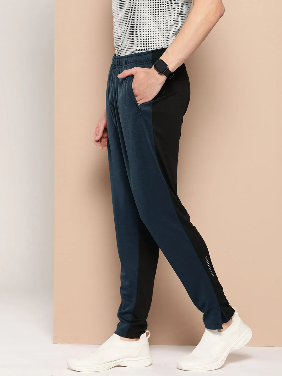 Alcis Men Colourblocked Slim Fit Running Track Pants Urban Utility Easy Care