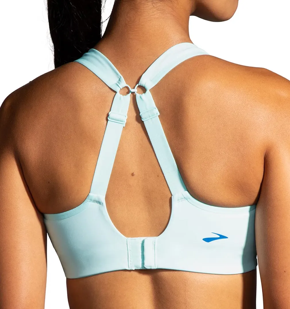 Velcro closure seams Adjustable support Brooks Drive Convertible Run Womens Sports Bra - Blue