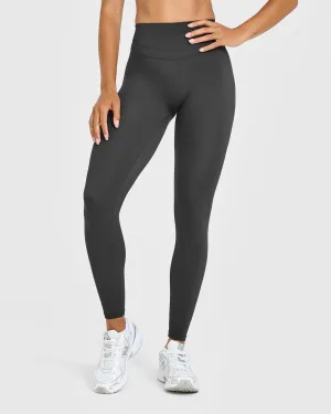 Unified High Waisted Leggings White Logo | Coal Epic Move Camping Gear Postpartum Fit Outdoor Lover Moisture Wicking
