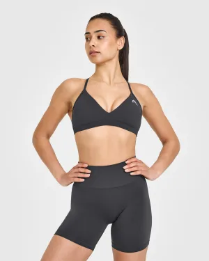 stretchy fabric Anti-bacterial EasyLift? Ultra Minimal V Neck Bralette | Coal