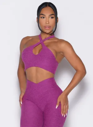 Fully Encapsulated Cups Elegant sports apparel Cross Over Halter Bra