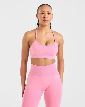 Empower Seamless Sports Bra - Baby Pink Shock Absorption Zones