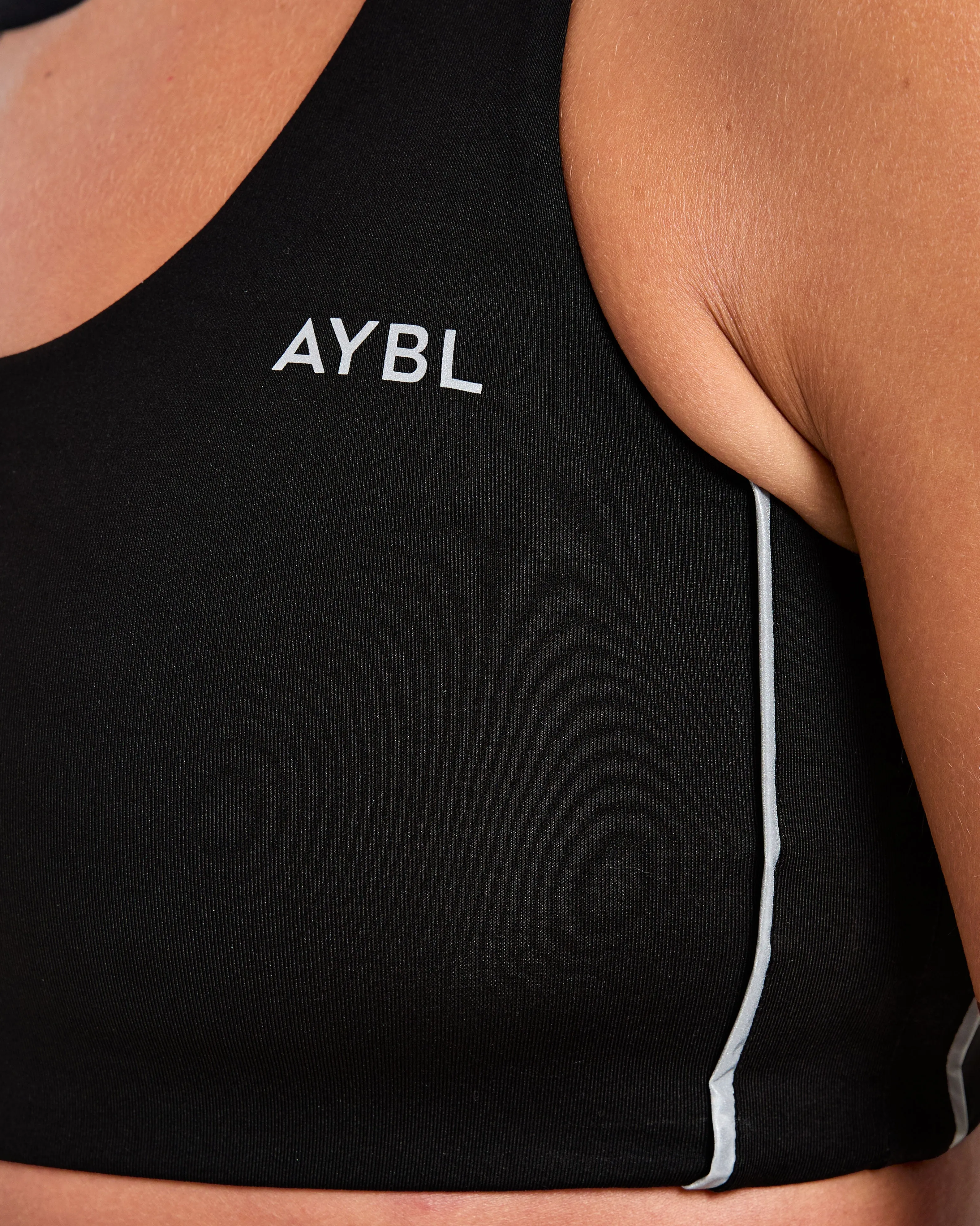 Adjustable Straps Run Sports Bra - Black