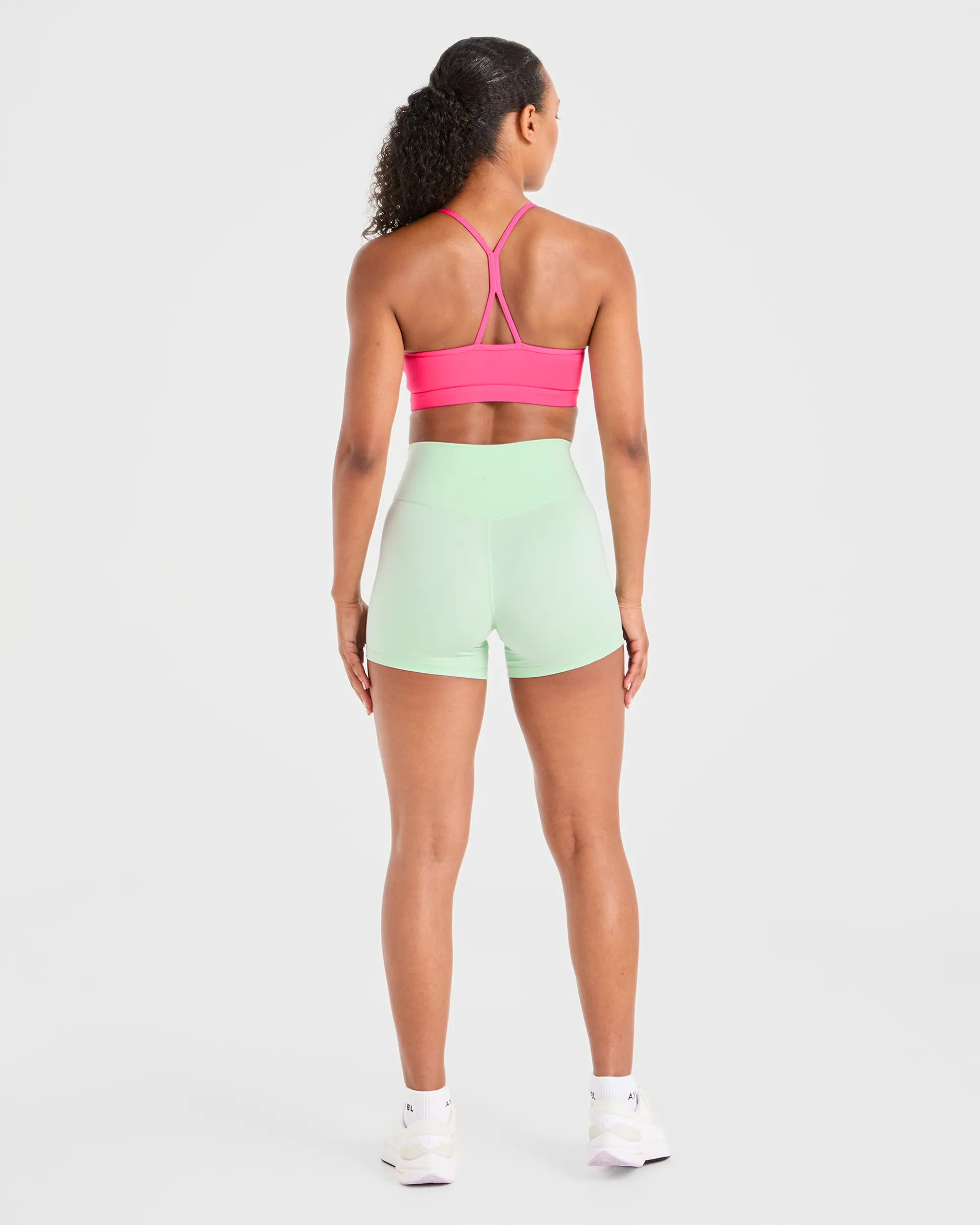 Trendy workout clothes Odor Resistant Fabric Essential Ruched Sports Bra - Hot Pink