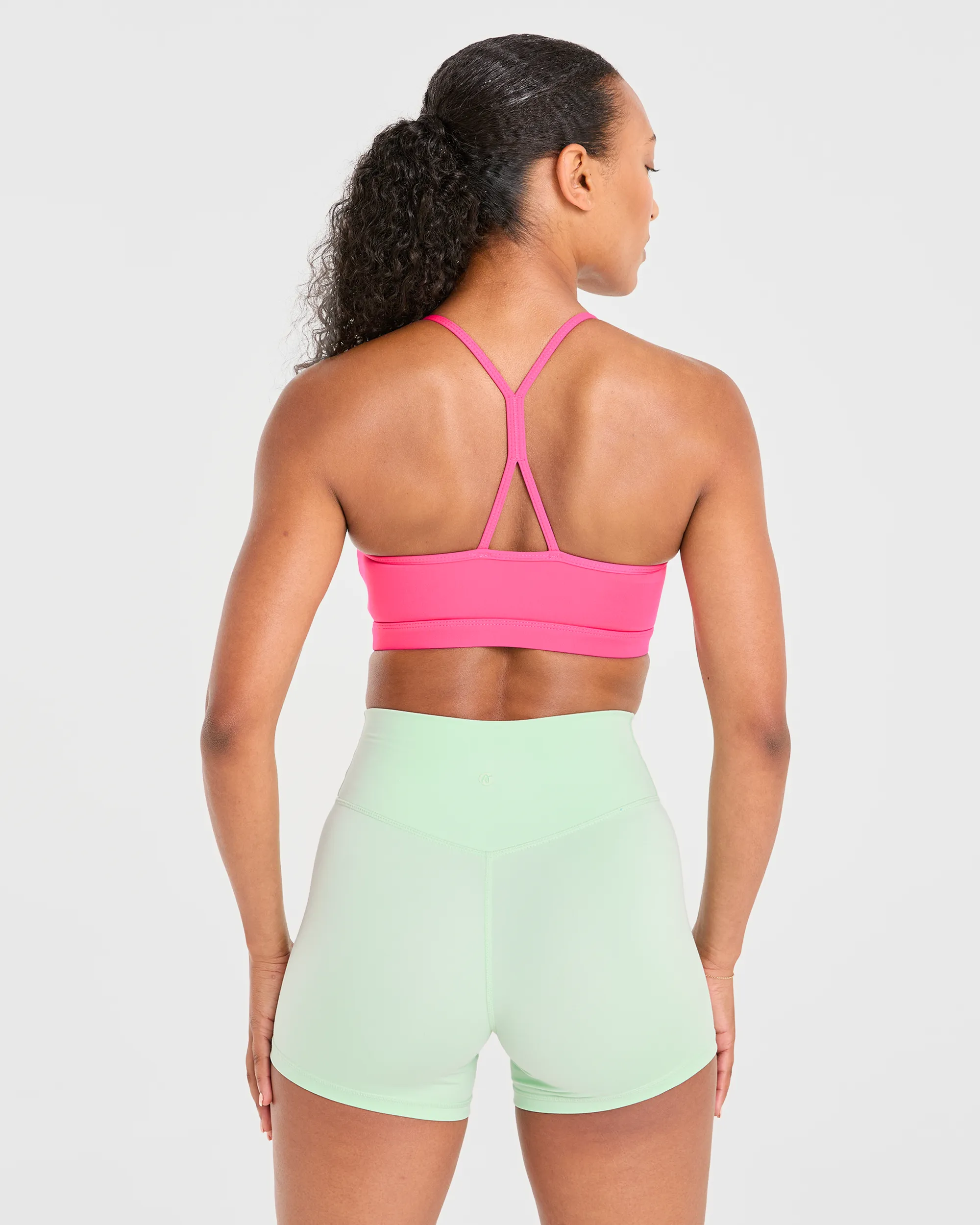 Soft Cotton Essential Ruched Sports Bra - Hot Pink