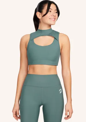 Adaptive Compression Cadent Rib Mock Neck Cutout Bra
