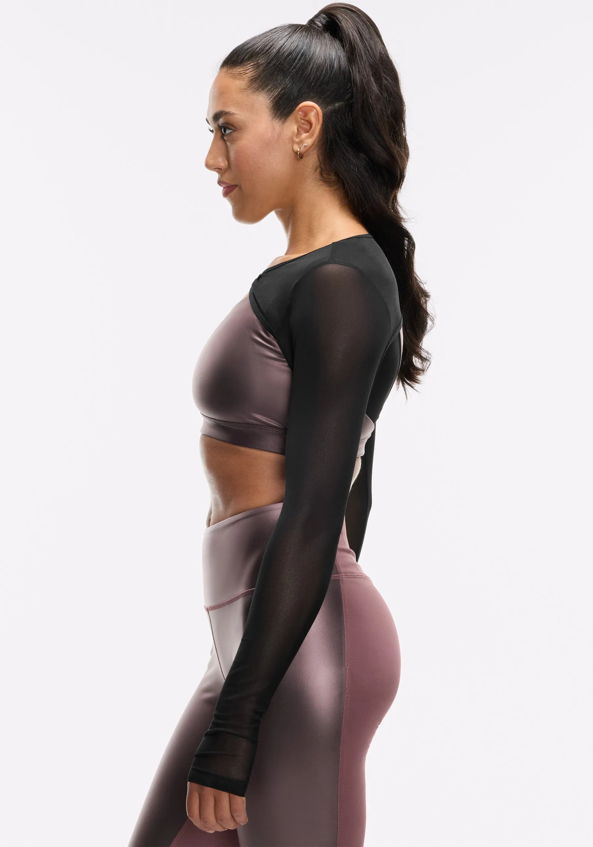 Green Mesh Shrug V-Back Bra