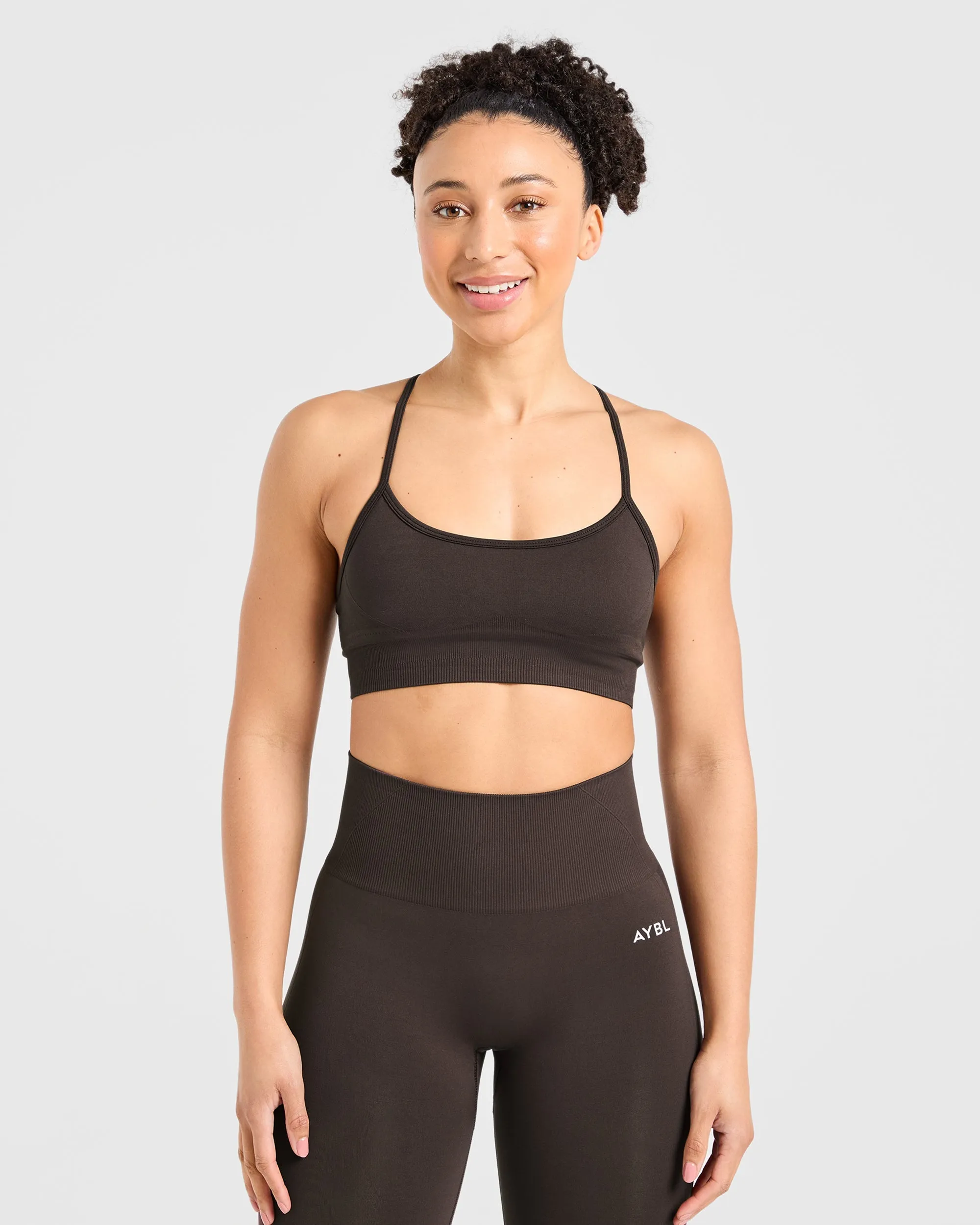 Organic activewear Empower Seamless Sports Bra - Cocoa Brown