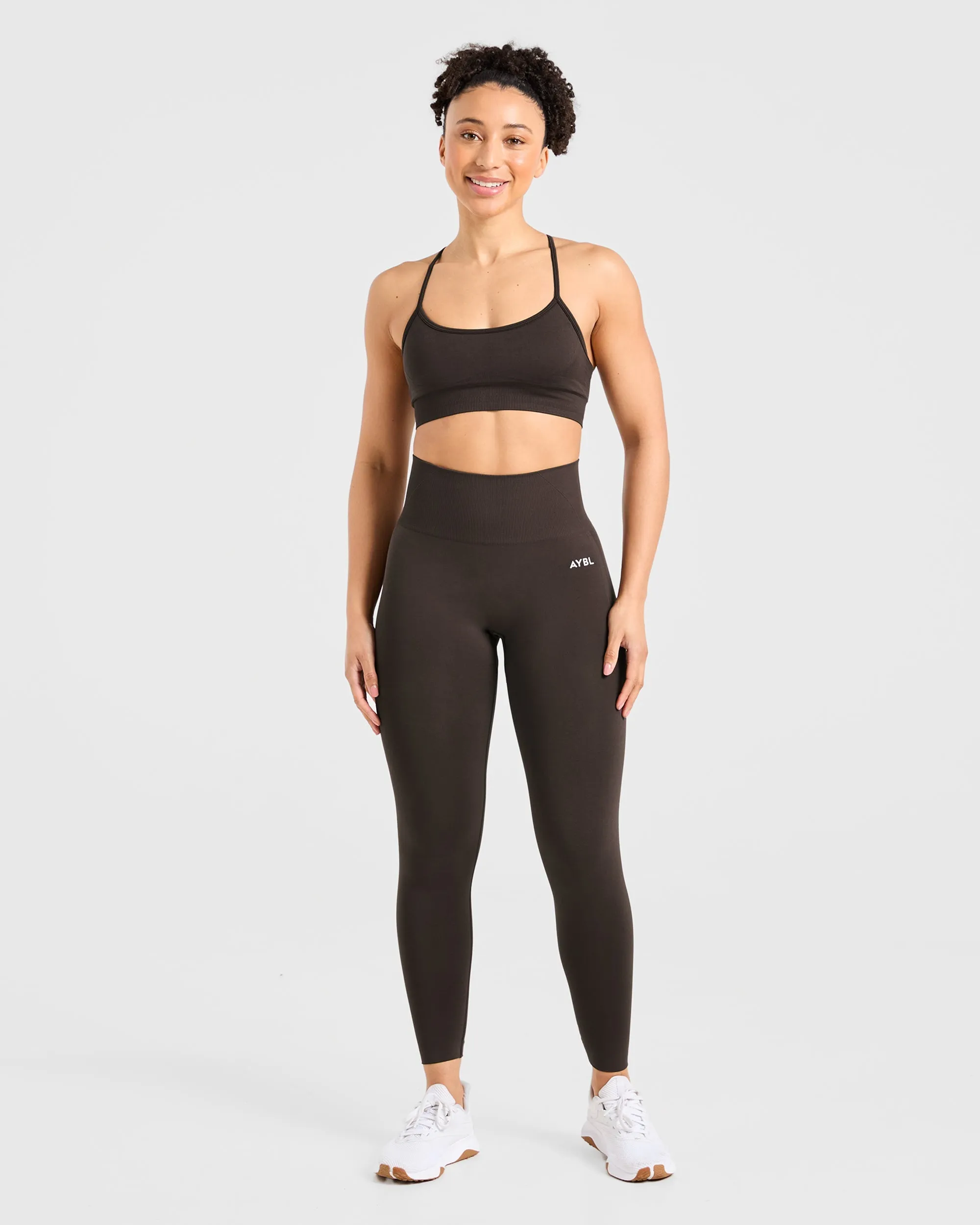 elastic waistband Empower Seamless Sports Bra - Cocoa Brown