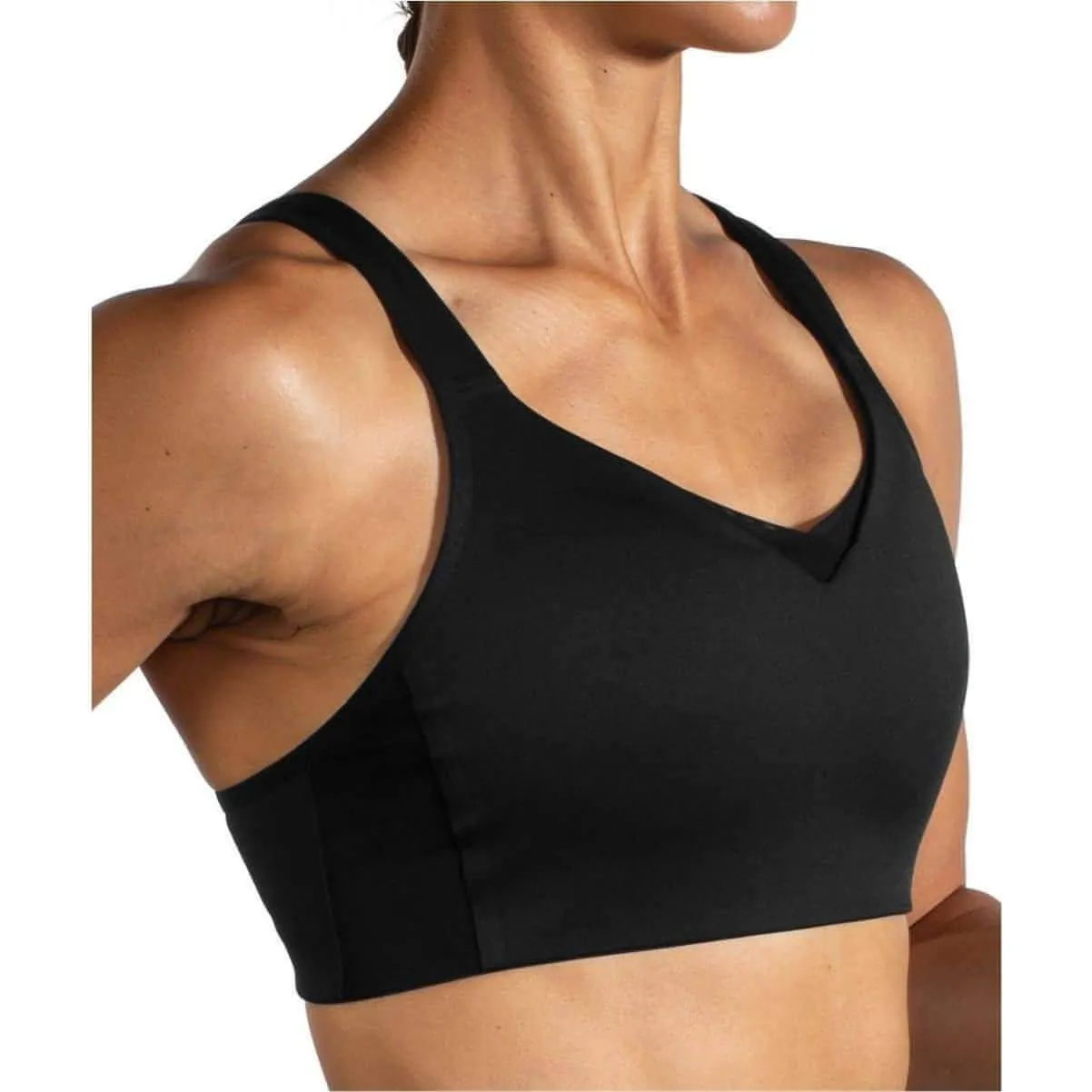 Brooks Drive Convertible Run Womens Sports Bra - Black Eco-friendly Supportive Padding