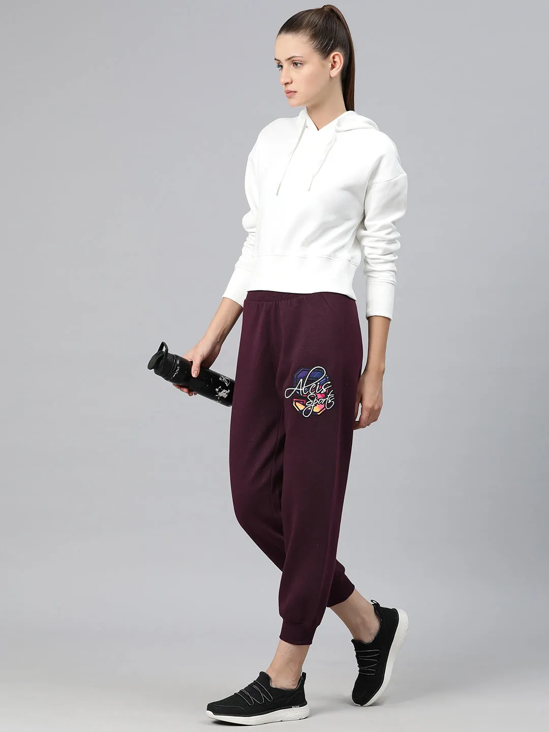 Alcis Women Typography Embroidered Sports Track Pants hypoallergenic material