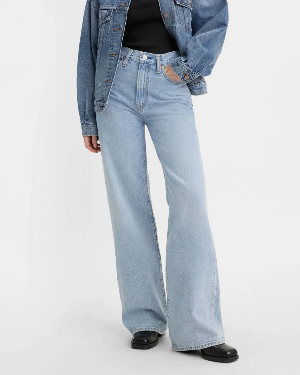 Levi's? Womens Ribcage Wide Leg Jeans - Far And Wide Travel Comfort Anytime Wear