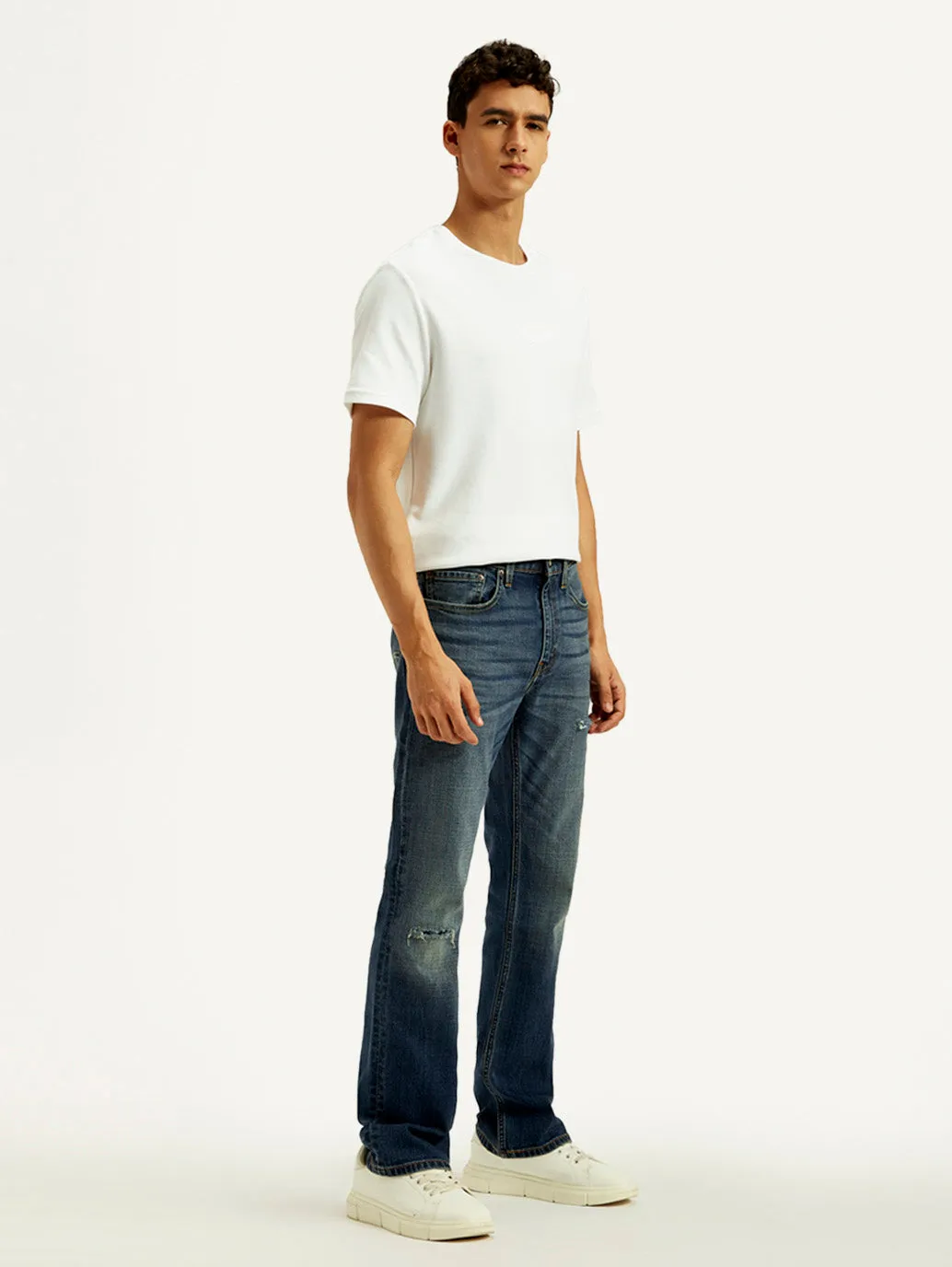 Men's Tinted 527 Dark Indigo Bootcut Fit Mid Rise Jeans Stretch Free Fit