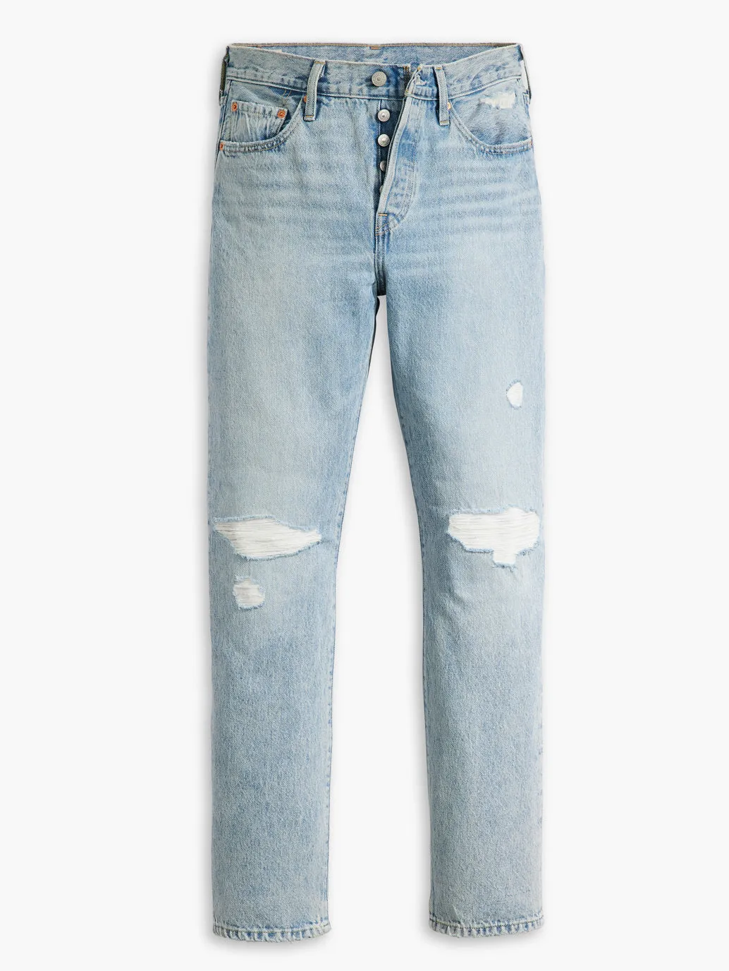 Couple Look Smooth Fall Outfit Women's 501 Blue Straight Fit Mid Rise Jeans