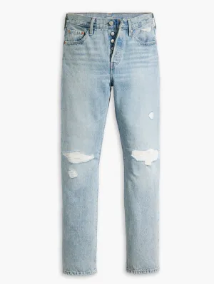 Women's 501 Blue Straight Fit Mid Rise Jeans Daily Attire Colorfast Denim