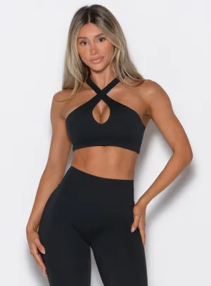 Comfortable Fabric Cross Over Halter Bra