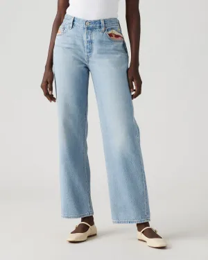 Slim Vintage Lover Levi's? Womens 501 90's Ankle Relaxed Straight Fit Jeans - Desert Utopia